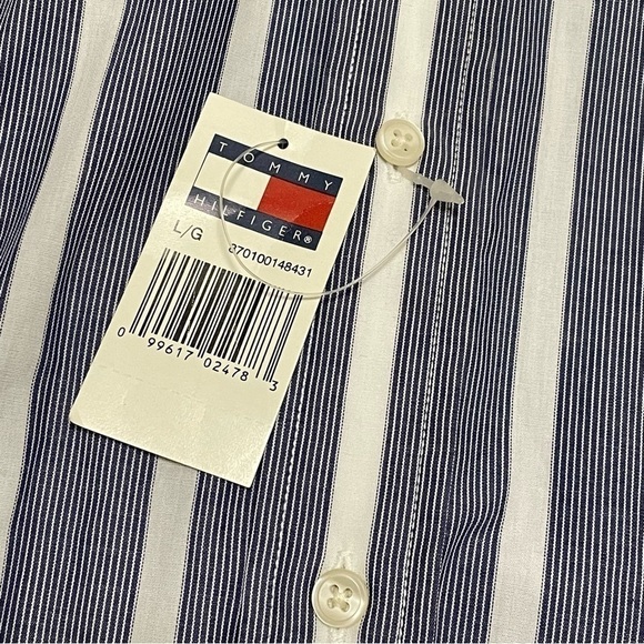 NEW Vintage Tommy Hilfiger Vertical Striped Button Down Men's Shirt Cotton Sz L - Picture 10 of 10